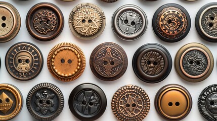 Fototapeta premium Significance of Defense Day through caps, badges, weapons, and military bags displayed on a white background. These treasures represent the honor, and dedication of those who protect the nation.