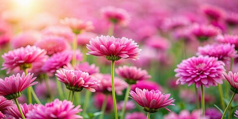 Obraz premium Lush pink flowers creating a beautiful and vibrant background, pink, flowers, petals, blooming, garden, spring, fresh