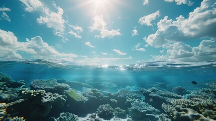 Underwater Paradise: Sunlit Coral Reef