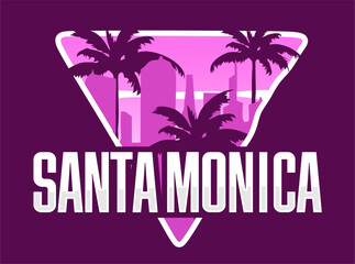 Santa Monica California with purple background