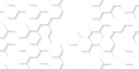 Vector abstract hexagonal futuristic geometric backdrop White 3d embossed creative hexagon, honeycomb white hexagon concept design abstract technology background, or wallpaper.