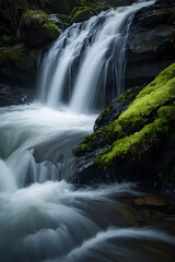 Fototapeta premium Beautiful cascade waterfall in a jungle