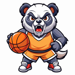 Obraz premium panda basketball cartoon mascot