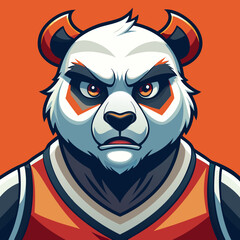 Naklejka premium panda basketball cartoon mascot