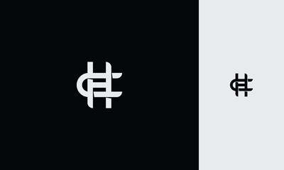 Fototapeta premium Initial letter CH,HC, overlapping interlock logo,monogram line art style