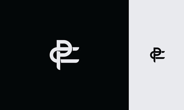 Initial letter CP,PC, overlapping interlock logo,monogram line art style