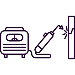 Welding Service Line Icon