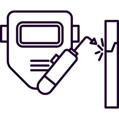 Welding Service Line Icon