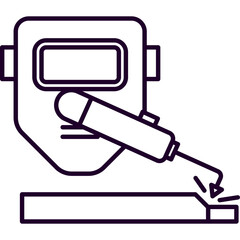 Welding Service Line Icon