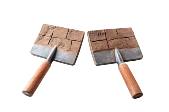 Crafting Unique Textures With Handheld Tools in a Natural Light Workshop Setting on Transparent PNG Background.