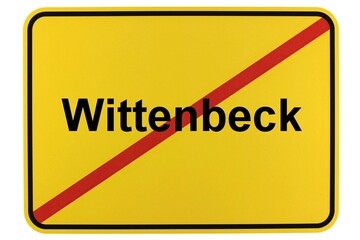 Illustration eines Ortsschildes der Gemeinde Wittenbeck in Mecklenburg-Vorpommern