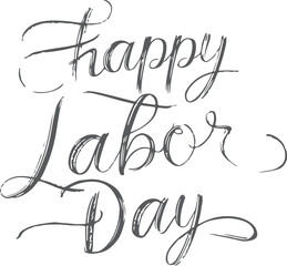 happy labor day typography silhouette vector style