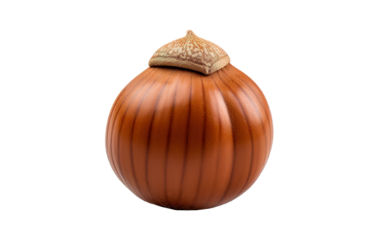 Delightful Decorative Nut-Shaped Container Resting on a Bright Surface During Afternoon Light on Transparent PNG Background.