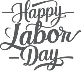 happy labor day typography silhouette vector style