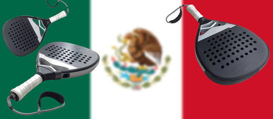 Paddle rackets with flags of countries