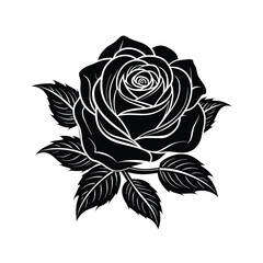 Rose Flower Silhouette Vector Design