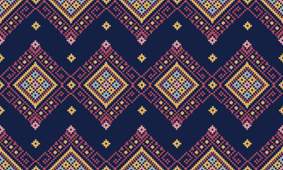 seamless pattern pixel art flower on white background wallpaper oriental seamless pattern.ornament. Ethnic .decor style.  geometric ornament. Vector seamless pattern.  blanket