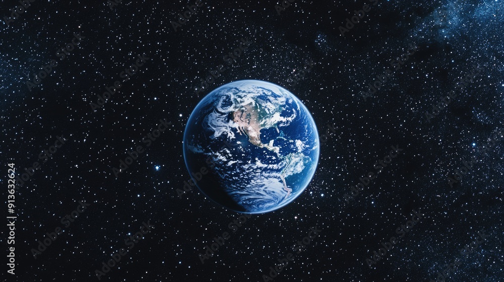 Canvas Prints earth from space with stars
