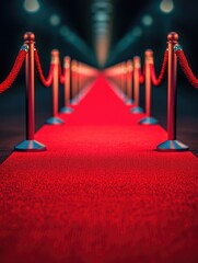 Red Carpet with Rope Barrier