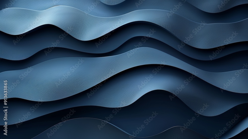 Aufkleber intricate waves of textured blue patterns creating a calm and serene atmosphere