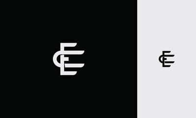 Initial letter CE,EC, overlapping interlock logo,monogram line art style