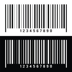 Realistic barcode label template. Product identification code vector icon. Datum scan technology isolated illustration in eps 10.