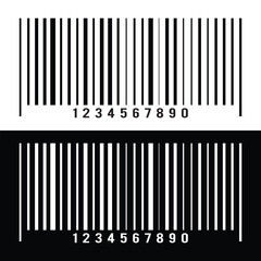 Realistic barcode label template. Product identification code vector icon. Datum scan technology isolated illustration in eps 10.