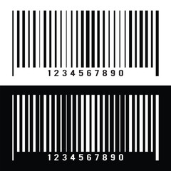 Realistic barcode label template. Product identification code vector icon. Datum scan technology isolated illustration in eps 10.