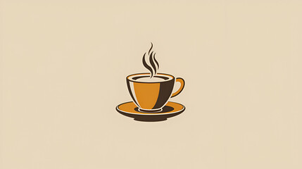 Obraz premium Minimalist Hot Coffee Cup Design. 