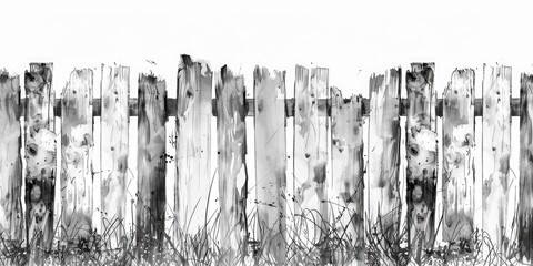 Abstract black and white wood fence.