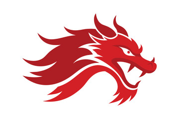 Naklejka premium Chinese dragon head vector art illustration
