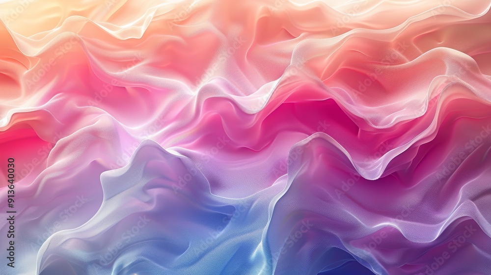 Poster abstract swirling patterns of colorful fabrics flowing in graceful waves