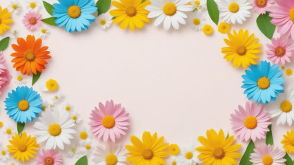 Obraz premium Clean Minimalist Background with Subtle Daisy Flower Decoration