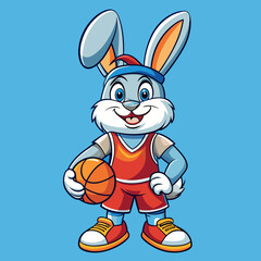 Fototapeta premium rabbit basketball cartoon character