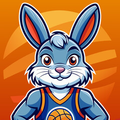 Obraz premium rabbit basketball cartoon character