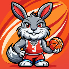 Obraz premium rabbit basketball cartoon character
