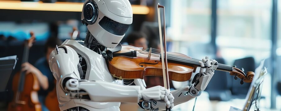AI music tutor helping a student practice an instrument, AI communication, music education