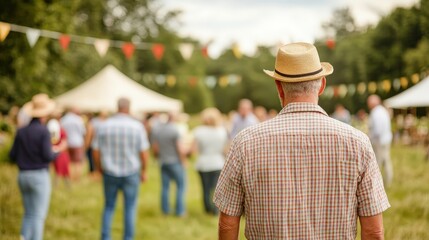 a charity garden party with people enjoying outdoor activities