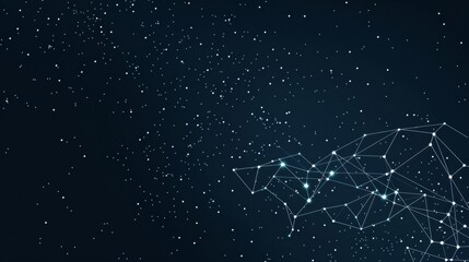 A clean and uncomplicated constellation illustration, 2D vector, minimal stars and lines, plain dark backdrop