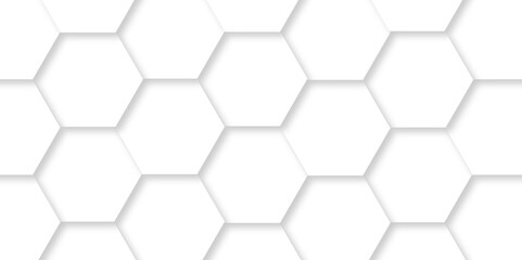 Vector abstract hexagonal futuristic geometric backdrop White 3d embossed creative hexagon, honeycomb white hexagon concept design abstract technology background, or wallpaper.