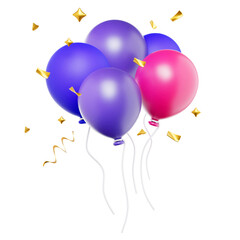 purple ballon 3d illustration