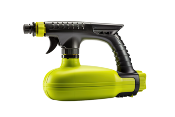 A Vibrant Green High-Pressure Spray Gun Ready For Home Improvement Projects on Transparent PNG Background.