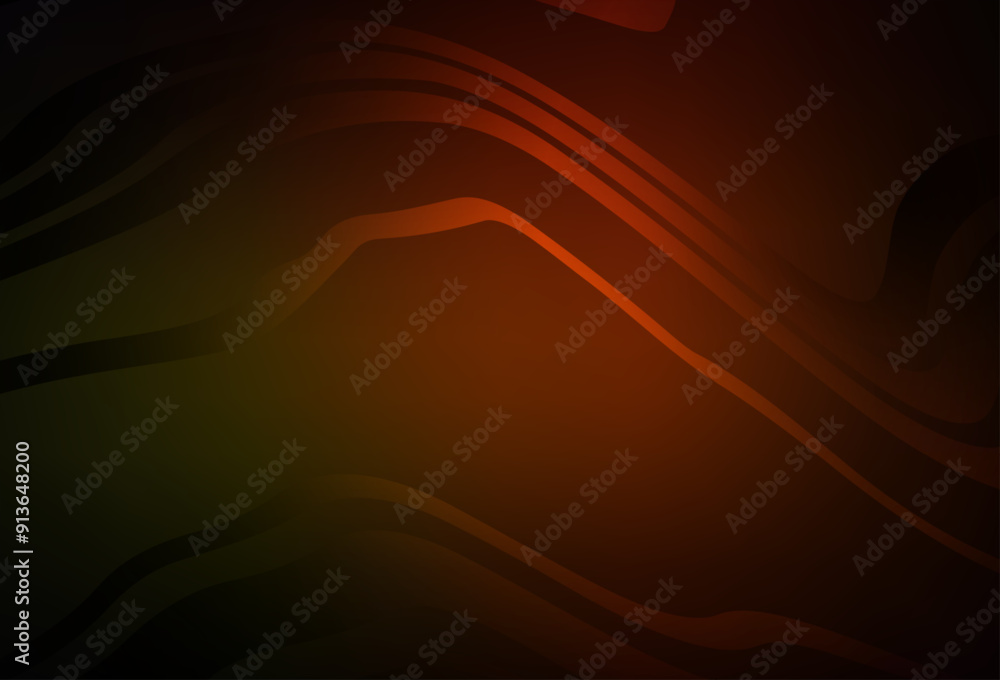 Poster dark red vector background with curved lines.