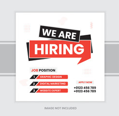 creative job hiring poster design template, job hiring typography 