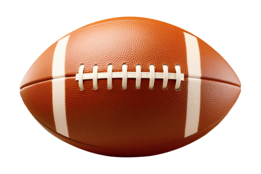 American Football Ball Pigskin Isolated on Transparent Background
