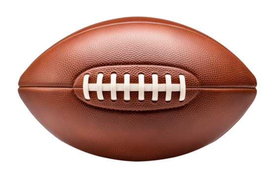 American Football Ball Pigskin Isolated on Transparent Background

