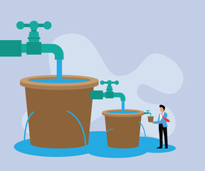 Failed business. administrative planning problems, Stages of the planning process 2d flat vector illustration