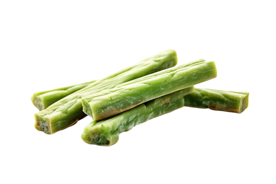 Vibrant Green Stalks of Fresh Moringa Gathered in Bright Natural Light on Transparent PNG Background.