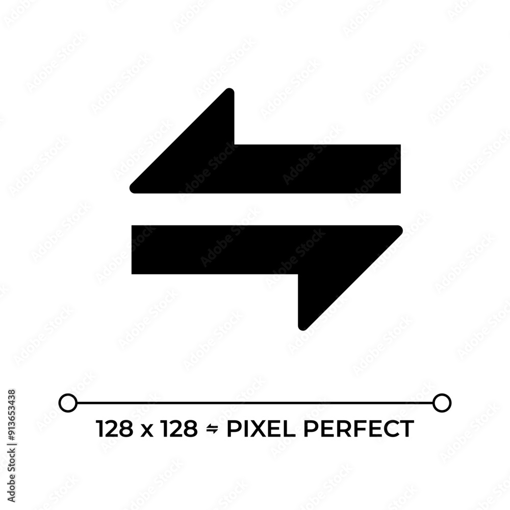 Poster swap arrow black glyph icon. representing decision making, transfer or exchange concepts. switch fun