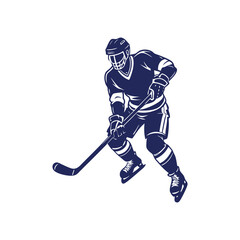 Fototapeta premium Hockey player silhouettes Clip art isolated vector illustration on white background